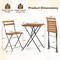Acacia Wood Folding Patio Bistro Set with 2 Chairs, Metal Frame and Space-Saving Design